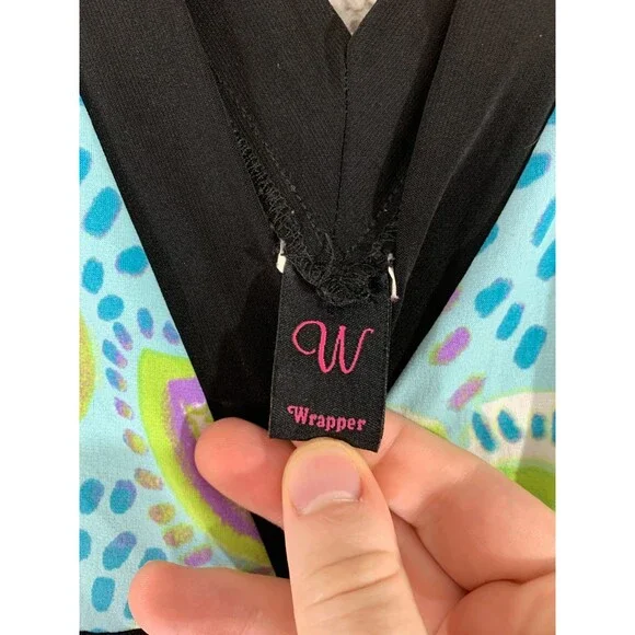 Women's Sun Dress by Wrapper - Floral Paisley Tie-Dye Adjustable Waist Stretch - Picture 3 of 10